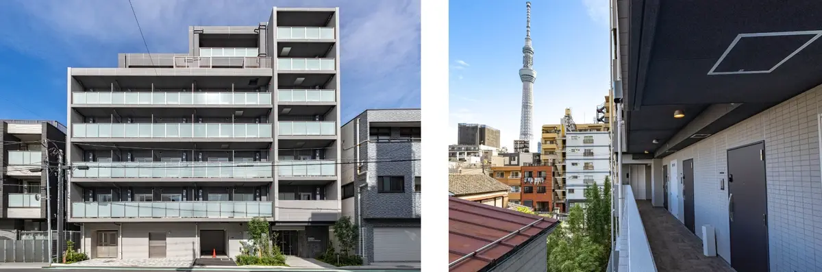 Dash Living Asakusa East_building_s exterior_Tokyo skytree_comp